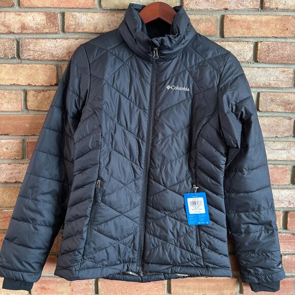 Columbia Heavenly Omni-Heat Quilted Jacket Coat Black Size Small - Picture 1 of 7